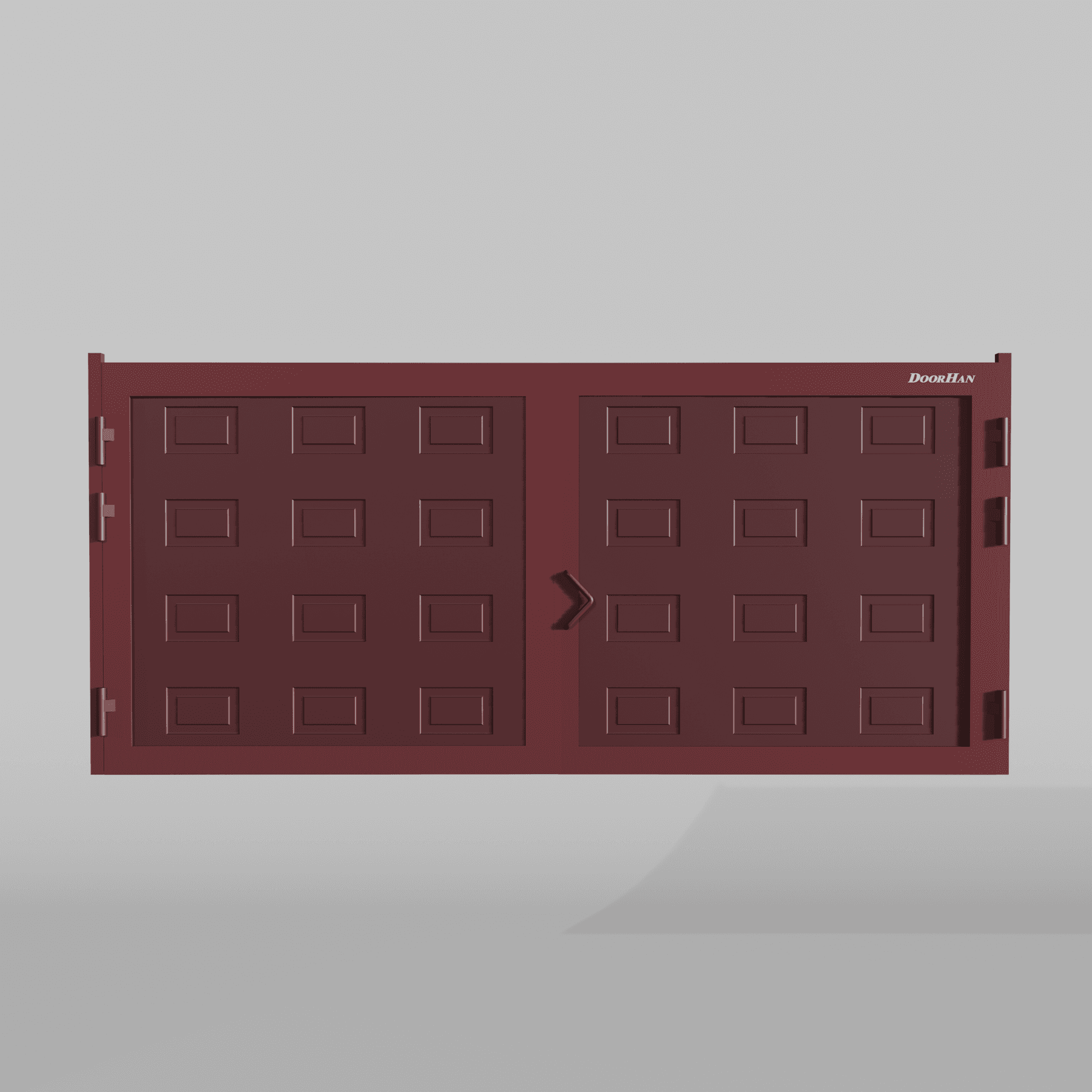 Распашные ворота DoorHan 2000х1600 цвета RAL 3005 (бордовый) с дизайном «филенка» с автоматикой — фото 3