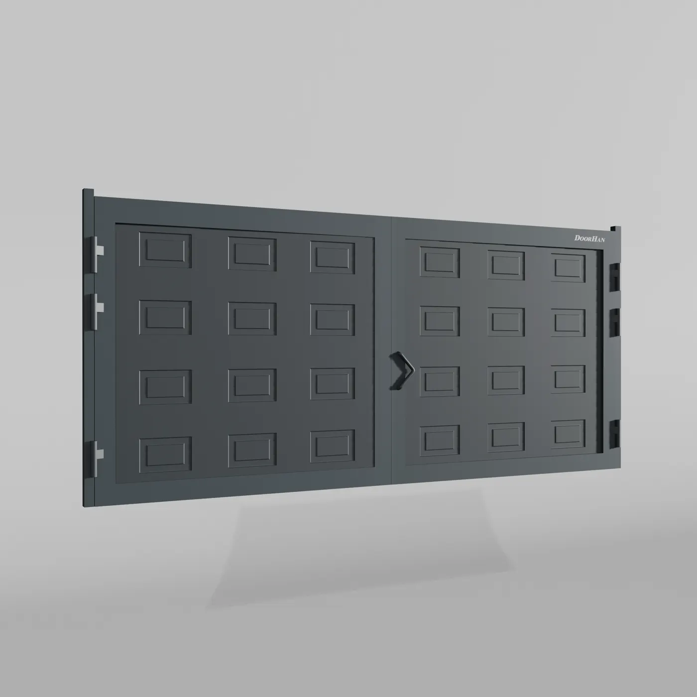 Распашные ворота DoorHan 4800х1700 цвета RAL 7016 (антрацит) с дизайном «филенка» без автоматики